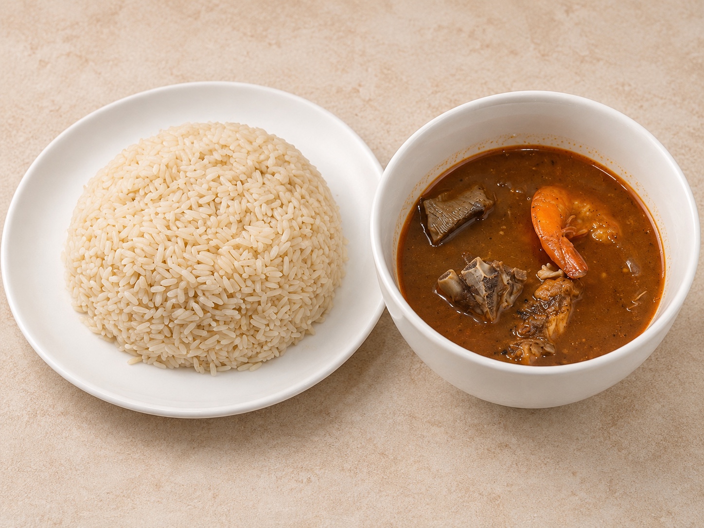 Pepper Soup with Rice at Calabash Lounge